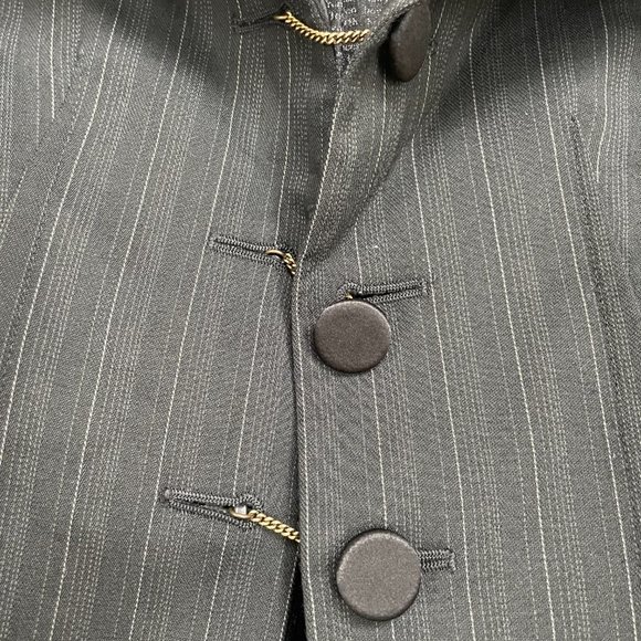 Woman's size 40 black pinstriped John Galliano blazer - Picture 2 of 9